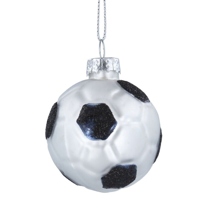 Gisela Graham Football Glass Tree Decoration